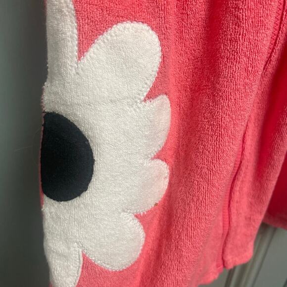Gymboree Pink Full Zip Terry Cover Up Swim Kitty In Pink Daisy Size 4T Hood - Picture 4 of 4